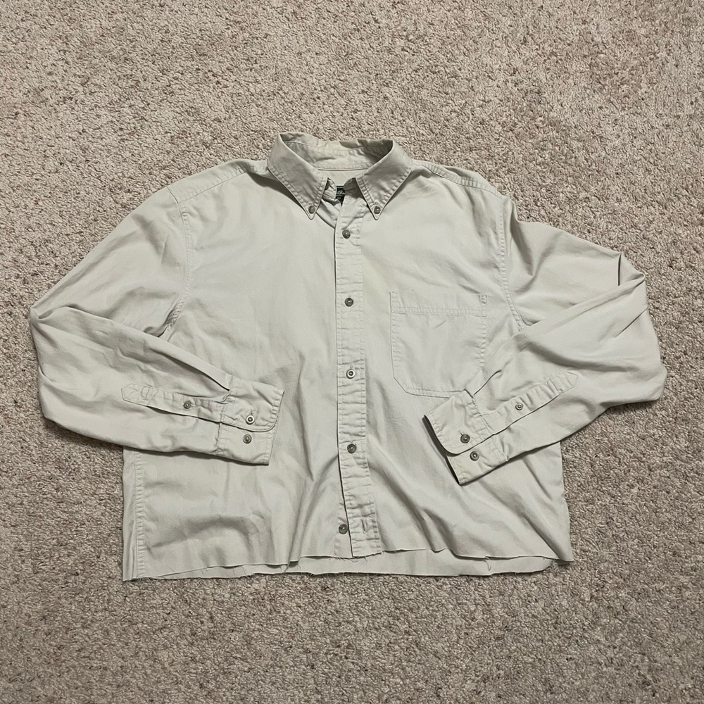 Eddie Bauer Cropped Long Sleeve Button Up Shirt